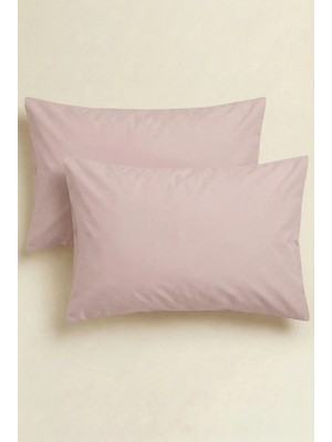 Anılsan Camelia 2'li Bej Yastık Kılıfı – 50x70 Cm, %100 Pamuk
