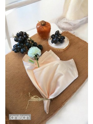 Anılsan Tekli %100 Pamuk Kumaş Peçete Yeşil 50x50 Cm Mutfak Bezi Sofra Sunum Servis Peçetesi