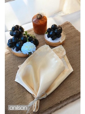 Anılsan Tekli %100 Pamuk Kumaş Peçete Yeşil 50x50 Cm Mutfak Bezi Sofra Sunum Servis Peçetesi
