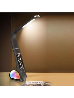 Pratik Ev Taşınabilir Ticaret LED Masa Lambası, Rgb Aydınlatma, Akıllı Va Ekran, Dokunmatik Ayar, Göz Koruma Özellikli, 1200 Mah Şarjlı Pil, 3 Renk Seçeneği ile Çalışma Lambası, S2311 (Siyah)