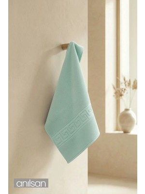 Anılsan Turkuaz Greek El Havlusu - 50x90 Cm, 225 Gr, %100 Pamuk, Spa Ve Otel Havlusu