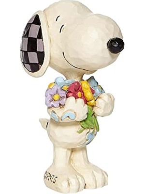 Pratik Ev Peanuts Snoopy Bahar Çiçekleri Tutan Minyatür Heykelcik, 7 Cm, Çok Renkli