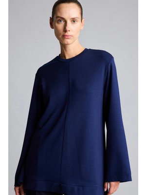 DeFacto Regular Fit Bisiklet Yaka Önü Dikiş Detaylı Uzun Kollu Tunik Basic Sweatshirt I4194AX26AU