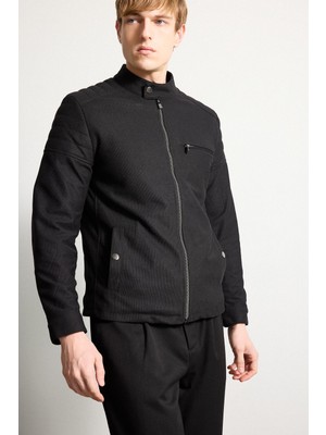 DeFacto Slim Fit Dik Yaka Fermuarlı Mont D7534AX26SP