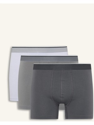 DeFacto Regular Fit Şal Desenli Beli Lastikli 3'lü Boxer I3976AX26AU