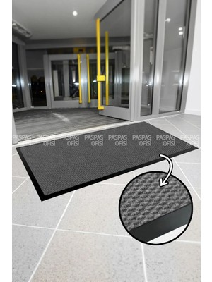 Paspas Yap Rampalı Giriş Paspası Toz ve Nem Alıcı Su Emici Kaymaz Paspas Apartman Dükkan Iş Yeri Paspası (Gri)