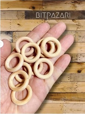 Pratik Ev 10 Adet 3 cm Ahşap Perde Halkası