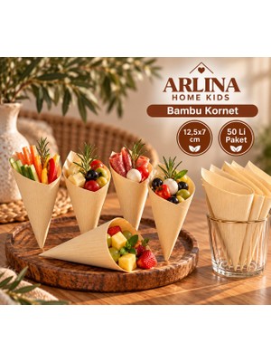 Arlina Home Kids 12,5*7 cm Bambu Sunum Korneti 50 Li Pket