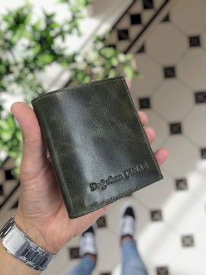 Visso Leather Visso 114 Hakiki Deri Kimlik Bölmeli Fermuarlı Isme Kişiye Özel Cüzdan Çanta