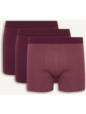 DeFacto Regular Fit Çizgili Dokulu Beli Lastikli Pamuklu 3'lü Boxer I4021AX26AU