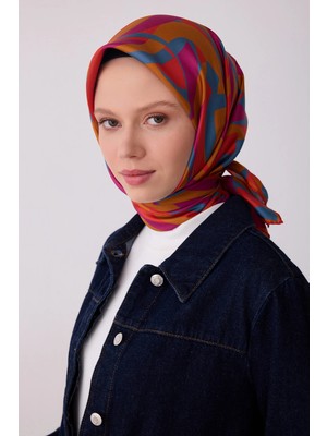 Belli Nostalji Serisi Twill Ipek Desenli Eşarp 4327D