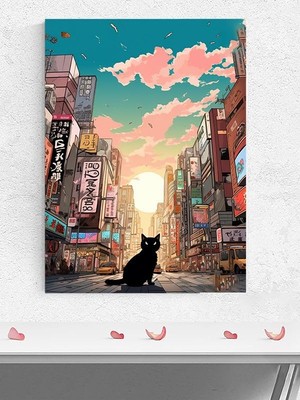 Pratik Ev (PSTER383) Tokyolu Kedi Manga Anime Poster; Afiş, Dekoratif Duvar Posteri 40 x 50