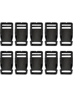 Pratik Ev Plastik Çanta Tokası Klipsli Ayarlı Toka Geçmeli Kilitli Sırt Çanta Toka Aparatı 10'lu Set Genişlik 3 cm Boy 5 cm