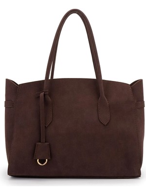 Black Sarkıt Detaylı Shopper Süet Pamela Kadın Kol Çanta