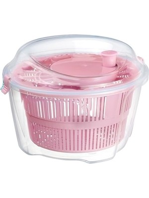 Pratik Ev 4.4 L Büyük Boy Salata Kurutucusu, Sebze ve Meyve Kurutucu, Süzgeç, Pp+ Pembe