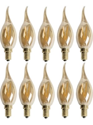 Cata 4281 E-14 Duy Tipine Sahip 4W Amber Renk LED Ampul 10'lu Set Rustik Tasarım
