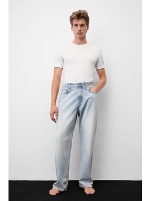 Grimelange Carpe Erkek Straight Fit Açık Mavi Jeans