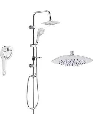 Odea Tr Krom Tepe Yağmurlama Duş Seti (Banyo Bataryası Dahil Değildir) (Bianco Duş Seti)