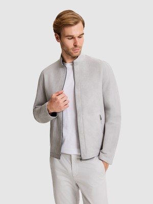 Cacharel Gri Slim Fit Deri Ceket 50333881 VR024