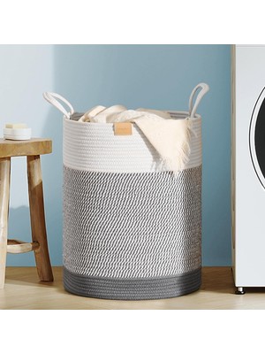 Odea Tr Naturaweave Jüt Hasır Kirli Sepeti Banyo Sepeti Giyisi Havlu Battaniye Dergi Oyuncak Düzenleyici Saksı Sepet Organizer Hafif Kulp Detaylı Yumşak ve Dayanıklı Karavan Organizeri (Gri-Kırçıl)