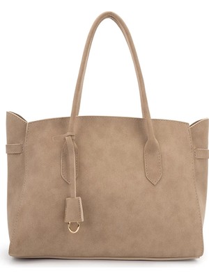 Black Sarkıt Detaylı Shopper Süet Pamela Kadın Kol Çanta
