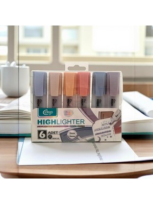Odea Tr 6 Lı Highlighter Fosforlu Kalem Seti Cream Serisi