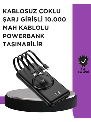 Epilons Çoklu Cihaz Uyumu İle Kablolu Ve Kablosuz Şarj – Pratik Powerbank