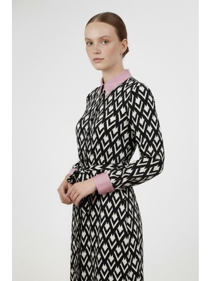 Mısırlı Multicolor Geometrik Desenli Gömlek Elbise