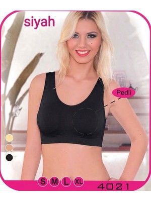 Zamerya Siyah Pedli Sporcu Sütyeni Büstiyer – Destekli Rahat Günlük Kadın Bralet S M L Xl 4021