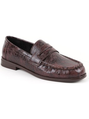 Libero L085.K010 Kroko Desenli Klasik Tpu Taban Kadın Loafer Ayakkabı