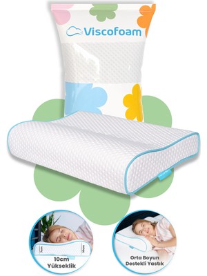 Viscofoam Boyun Destekli Ortopedik Yastık Visco Yastık 57x37x10-7cm