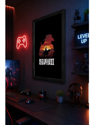 Charmbi Red Dead Redemption 2 15X21 Ahşap Çerçeveli Anime Poster Hediyelik Duvar Tablosu Premium Baskı