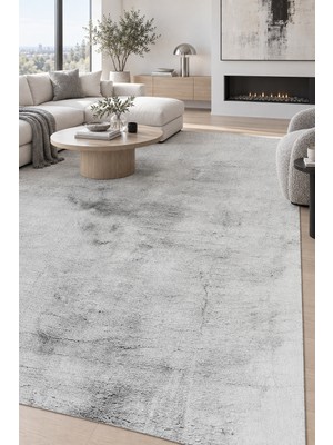 Ally Carpet Ganis Kaos Peluş Halı Gri Ekstra Yumuşak Kaymaz Tabanlı 2 cm Hav Yüksekliği Tüy Dökmez Toz Tutmaz Po