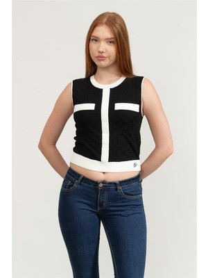 Karl Lagerfeld Women's Knit Vest Black