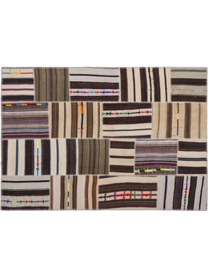 Apex Halı El Dokuması Patchwork Vintage Yün-Pamuk Çizgili Halı 2246 160 x 230 cm