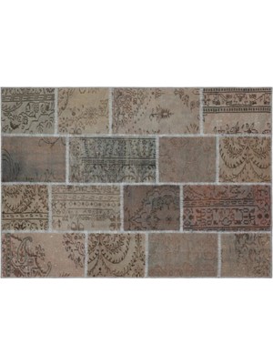 Apex Halı El Dokuması Patchwork Vintage Yün-Pamuk Gri Halı 35846 163 x 230 cm