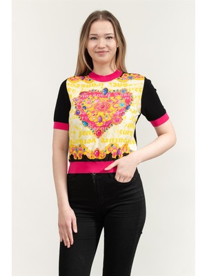 Versace Jeans Couture 76HAFM19CM25N Heart Knıtwear Black
