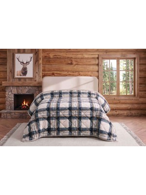Merinos Loft Yorgan 195X215 Volante Mavi