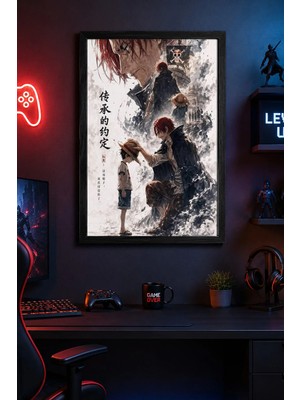 Charmbi Hasır Şapka Siyah Ahşap Çerçeveli Poster Premium Dijital Baskı Tablo 15X21 | 21X30 | 30X42