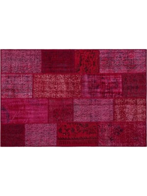 Apex Halı El Dokuması Patchwork Vintage Yün-Pamuk Kırmızı Halı 26728 120 x 180 cm