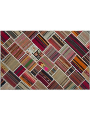 Apex Halı El Dokuması Patchwork Vintage Yün-Pamuk Naturel Halı 25584 156 x 234 cm