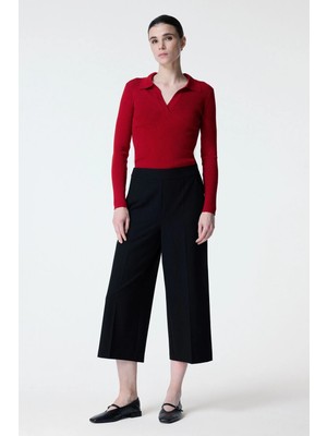 adL Gabardin Culotte Pantolon Siyah 15347484000