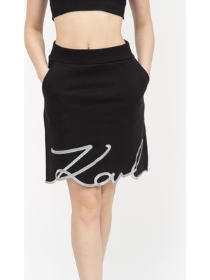 Karl Lagerfeld Hem Jersey Women's Skirt Black