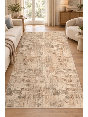 Ally Carpet Urum Fesya Modern Geçiş Efektli Salon Oturma Odası Robot Süpürge Uyumlu Kolay Temizlenebilir Polyest