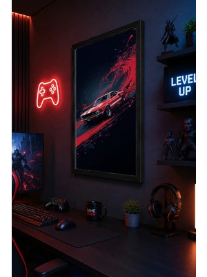 Charmbi Spor Araba Temalı 15X21 Ahşap Çerçeveli Anime Poster Hediyelik Duvar Tablosu Premium Baskı