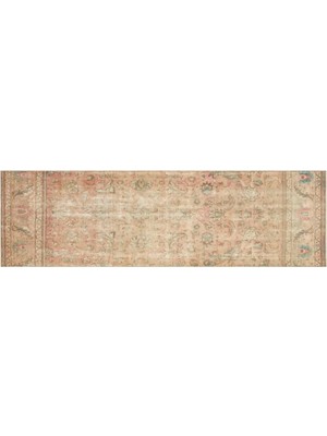 Apex Halı El Dokuması Vintage Yün-Pamuk Bej Halı 36253 116 x 391 cm