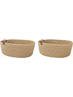 Comfort Craft Doğal Jüt 2'li Ekmek Sepet Seti | Banyo & Mutfak Düzenleyici Hasır Organizer (5 Renk)