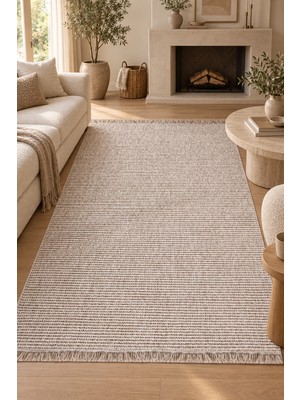 Ally Carpet Demet Peren Vizon Bukle Dokulu Özel Ölçü Kolay Temizlenir Kaydırmaz Robot Süpürge Uyumlu Oturma Odas