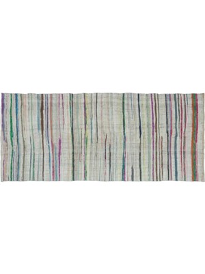 Apex Halı El Dokuması Vintage Yün-Pamuk Çizgili Çaput Halı 32222 172 x 398 cm