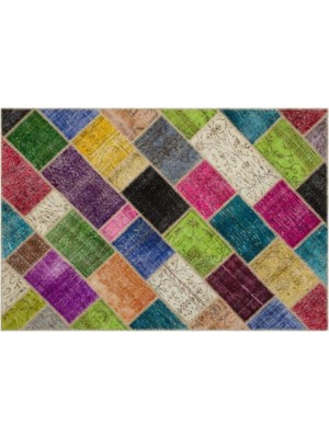 Apex Halı El Dokuması Patchwork Vintage Yün-Pamuk Multi Naturel Halı 22075 160 x 230 cm